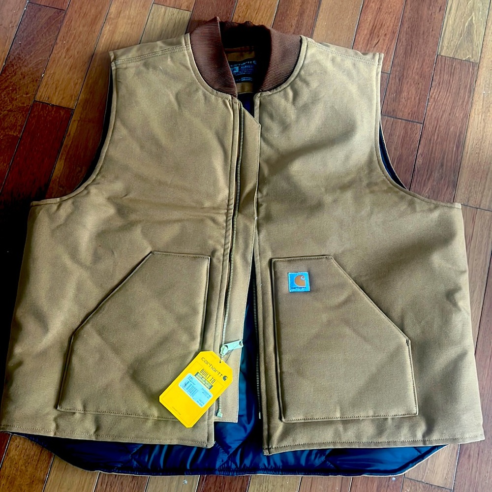 Mens brown Carhartt 2xl relaxed fit work vest new with tags